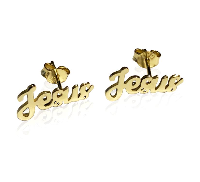 Jesus Ohrringe Ohrstecker 585 Gold OG16016