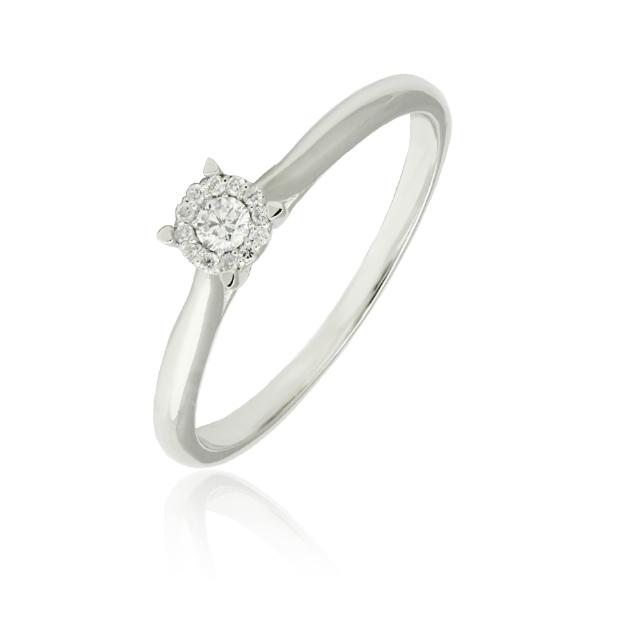 RD9011 585/- Weißgold Ring mit Brillant RD9011