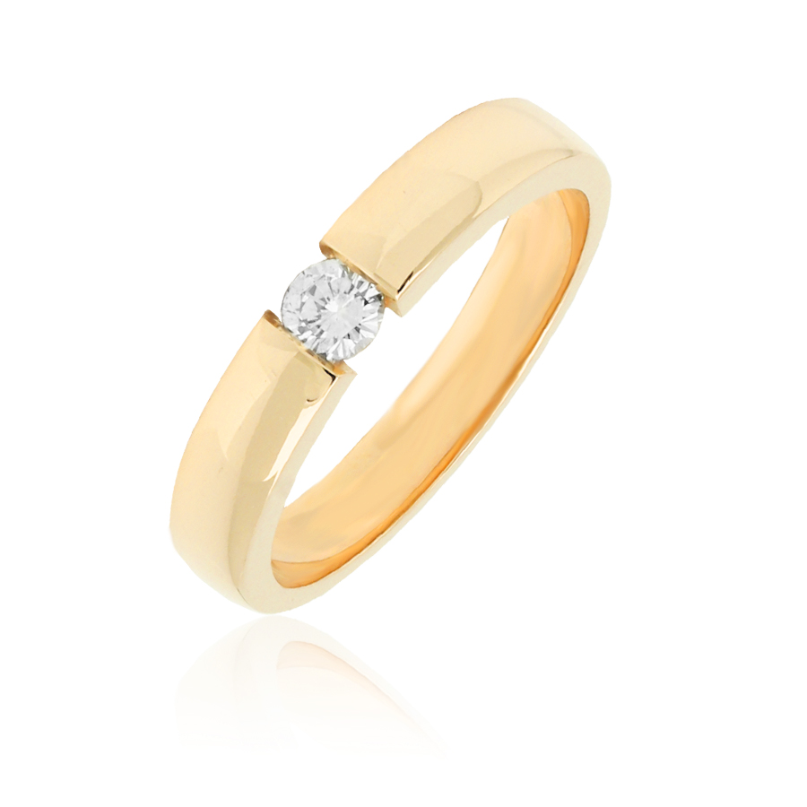 RD9014 585/- Roségold Ring mit Brillant RD9014