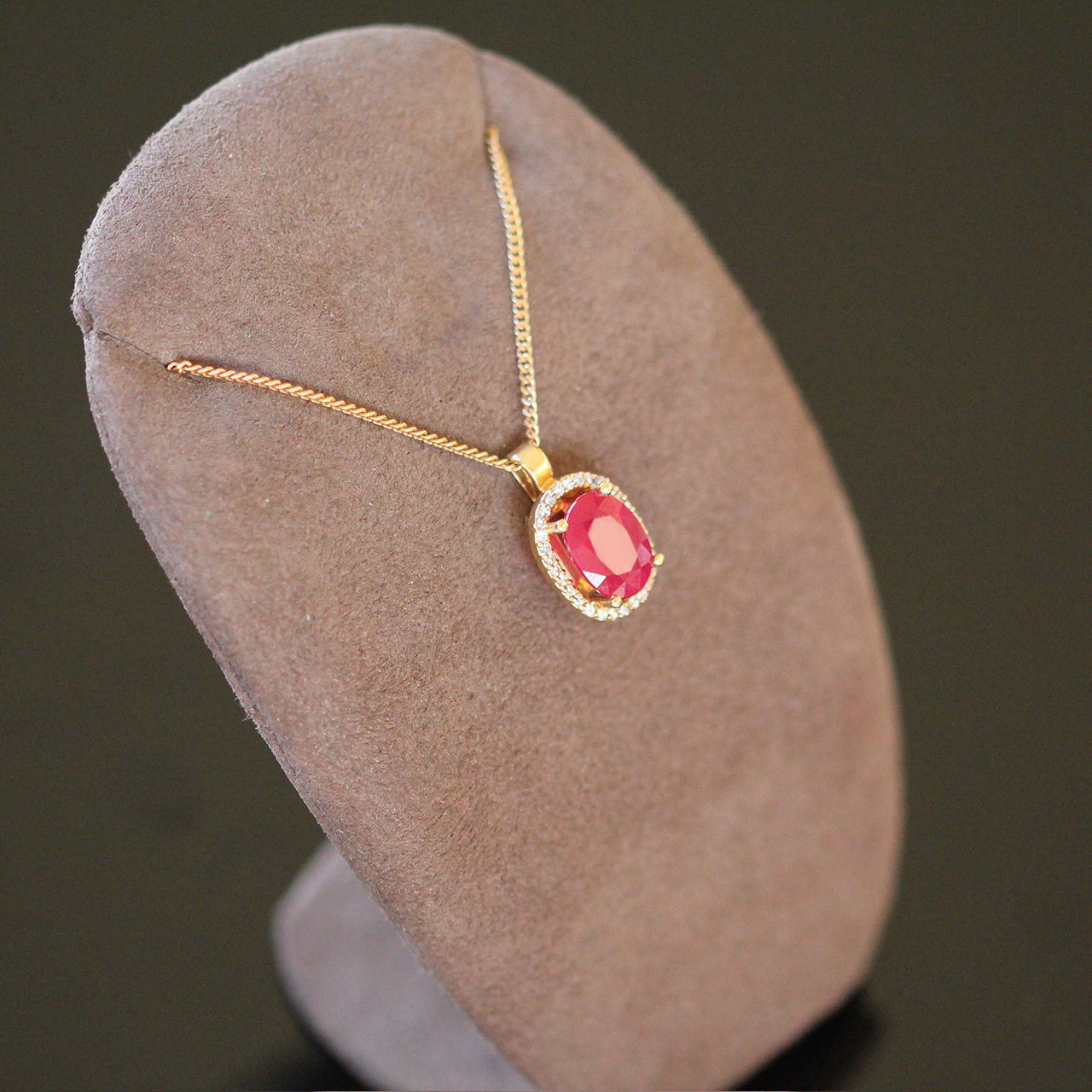 ShopbildhfBoDvVmvFY7h Rubin Brillant Collier aus 585/- Gold EXC4059