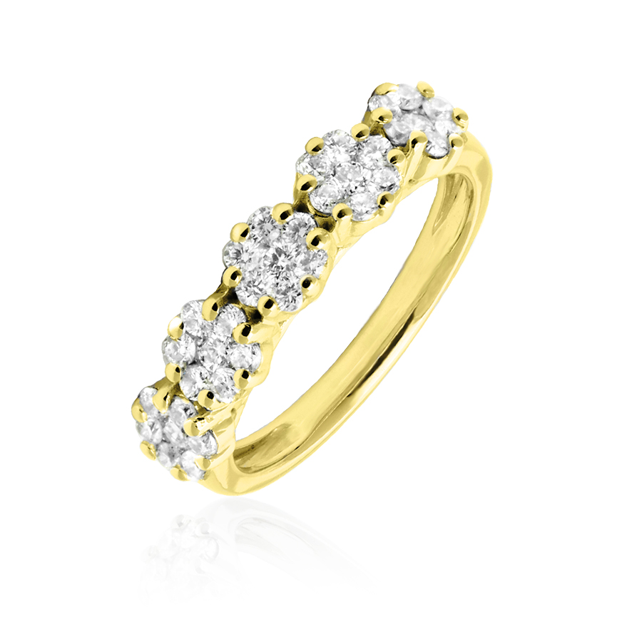 750/- Gelbgold Ring mit Brillanten RD9002