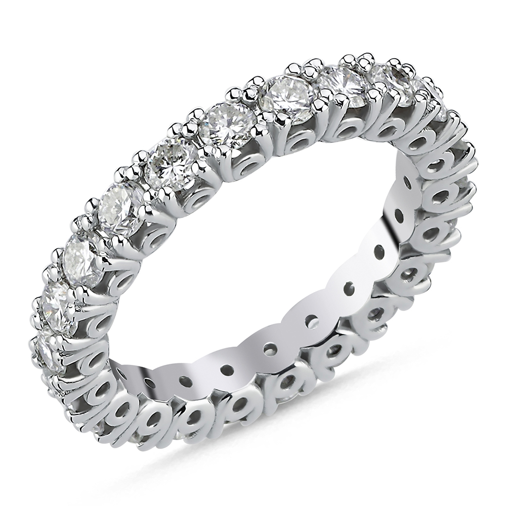 Memoire Eternity Ring 750/- Gold 1,64ct. Brillanten