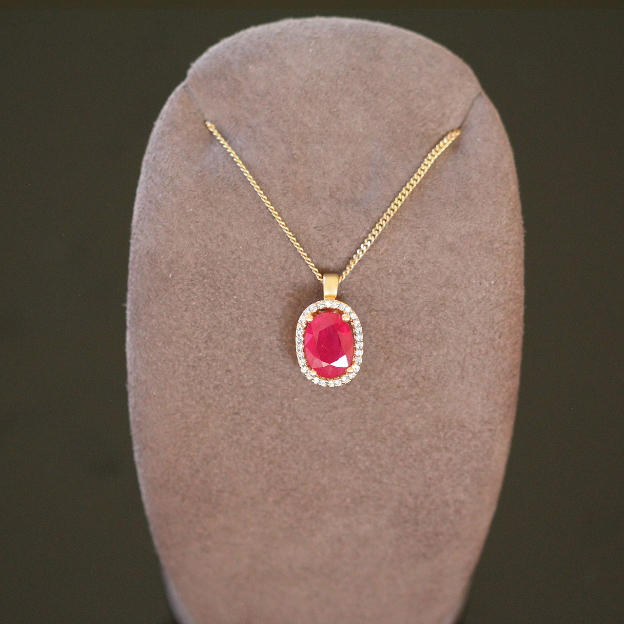 ShopbildvuA49adVXvQ9N Rubin Brillant Collier aus 585/- Gold EXC4059