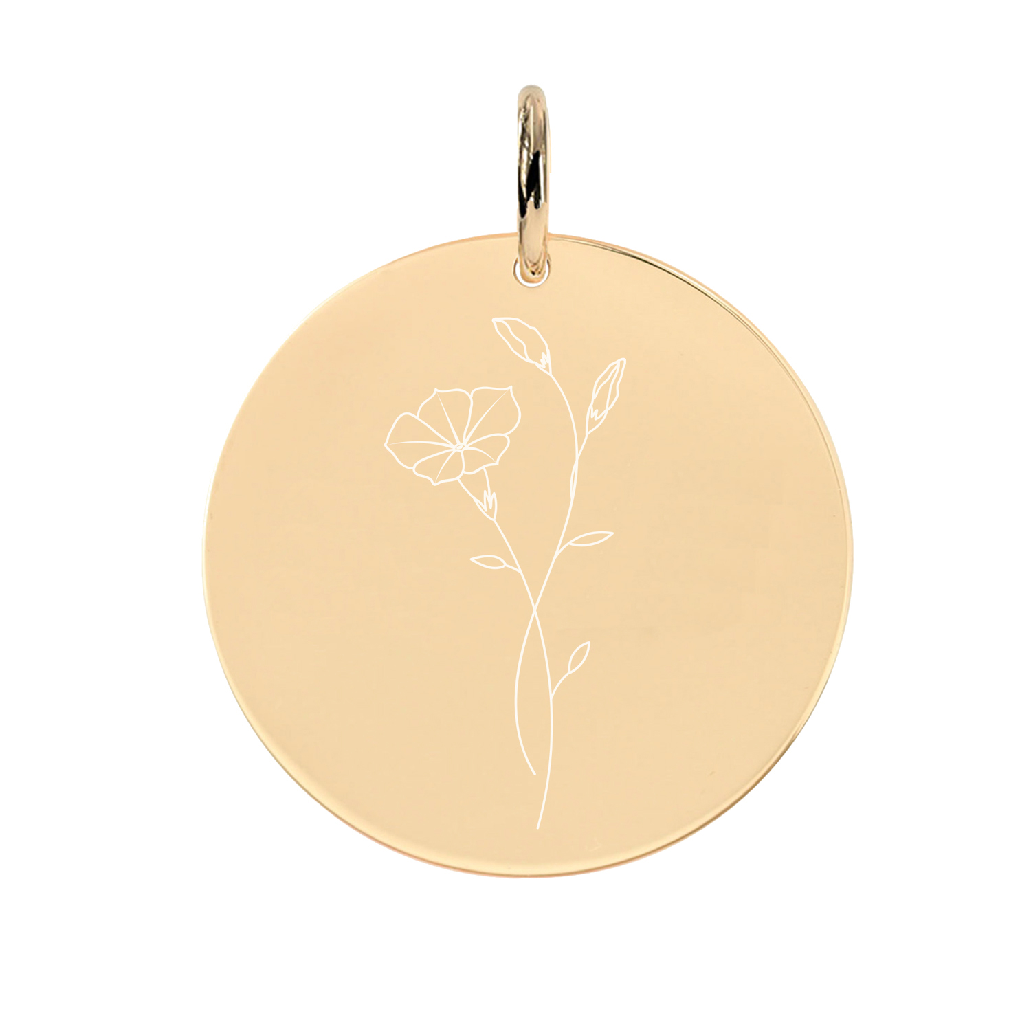 Gravur-Anhänger Geburtsblume September Prachtwinde Rosegold