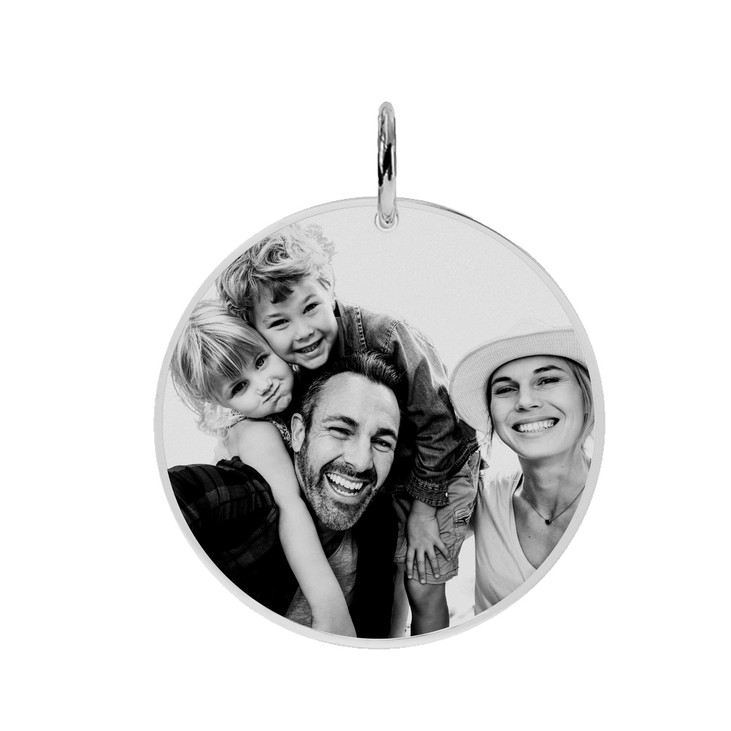 Foto Gravuranhänger Rund aus echtem 925er Silber - AN411S