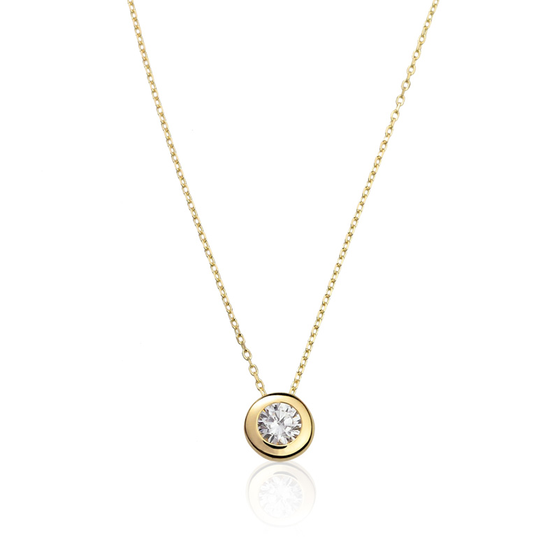 Solitaire Anhänger 585er Gold mit Goldkette