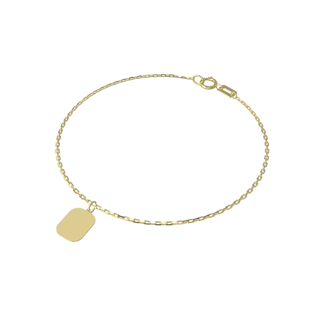 Plättchen gerundet Armband 585 Gold AEA247