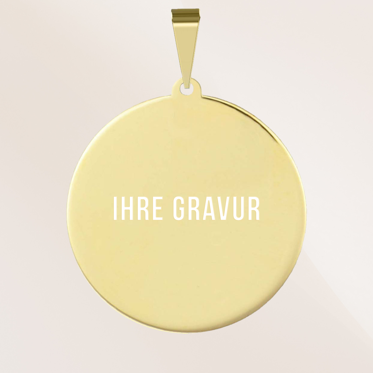 Runder Gravurplatten Anhänger aus 585er Gold - AN303