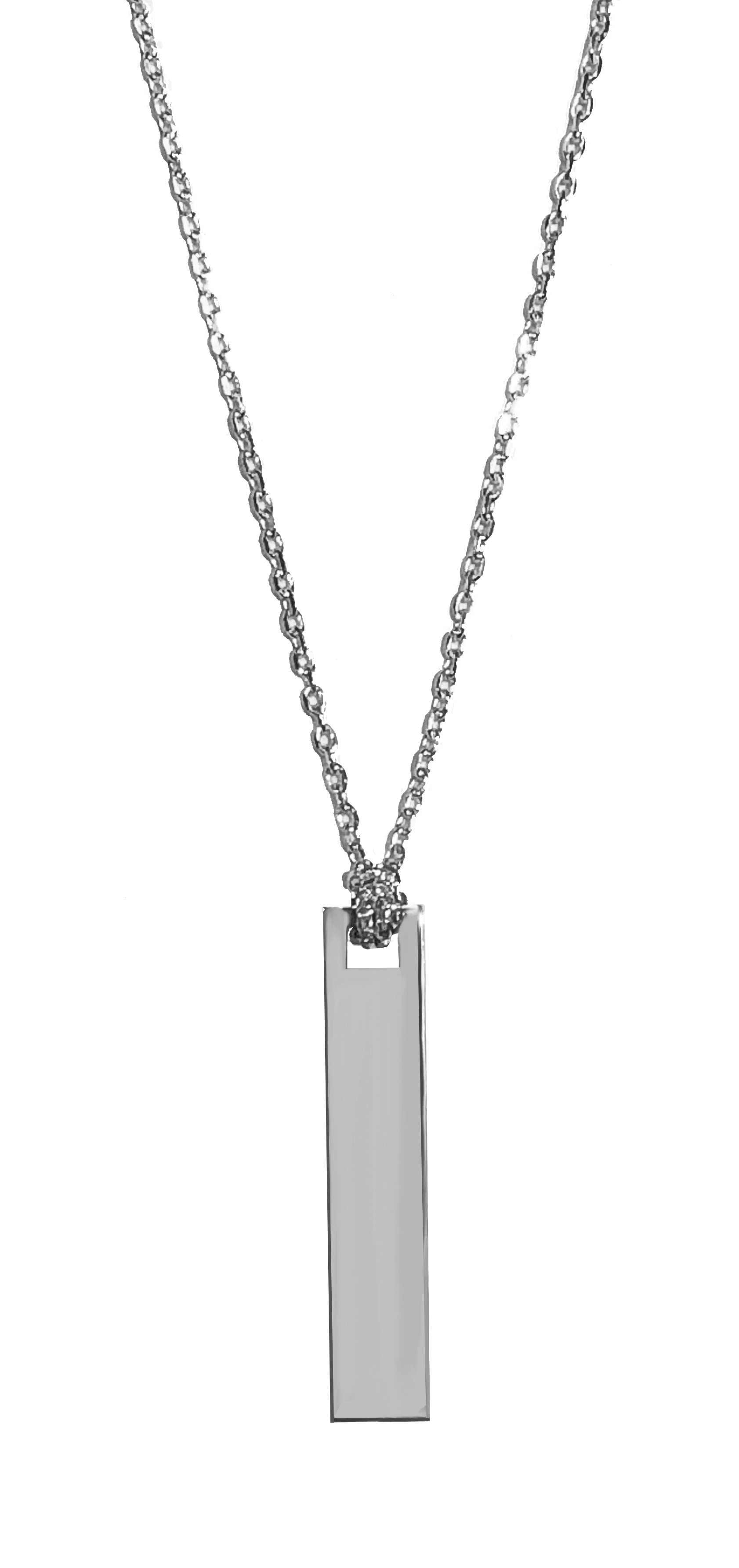 Silbercollier Halskette mit Gravurplatte 925 Silber CL120007 40 cm