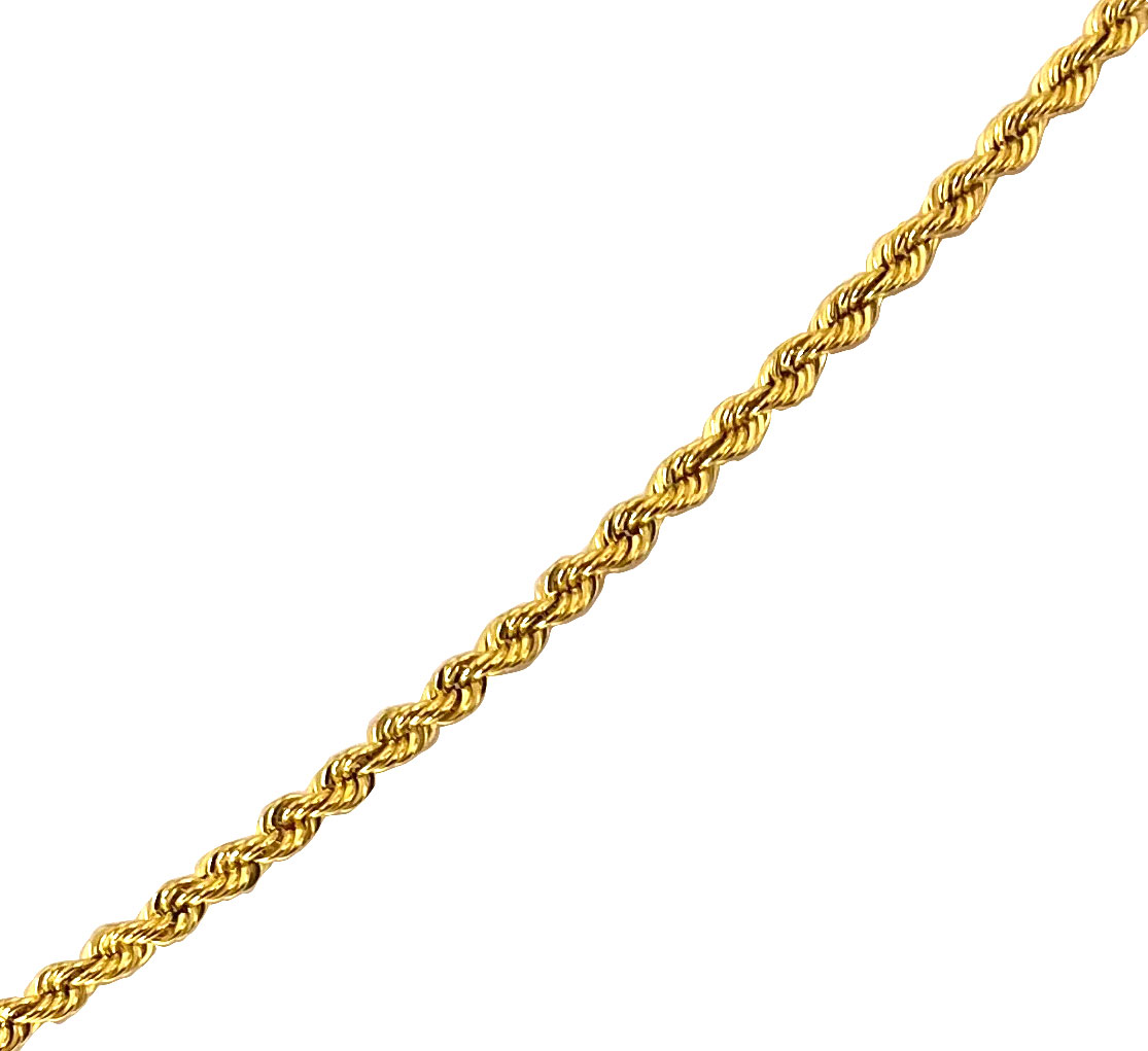 Kordelkette 2,7mm Goldkette halbmassiv 585 Gelbgold KT0041 Kettenlänge: 42,0 cm