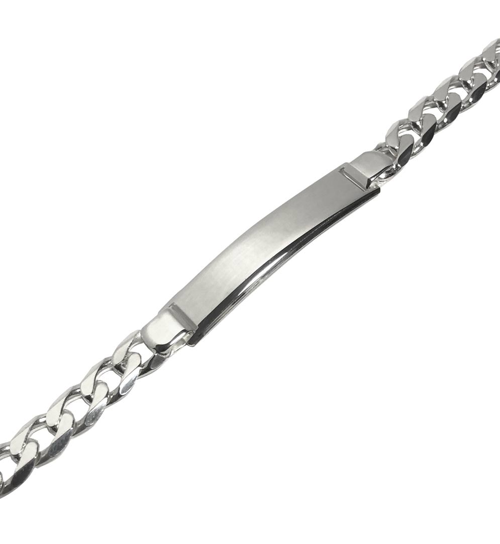 ATS0014-21b Identarmband Gravurarmband 7mm massiv 925 Sterling Silber ATS0014