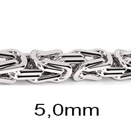 Königskette 4Kant 5,0mm massiv 925 Sterling Silber