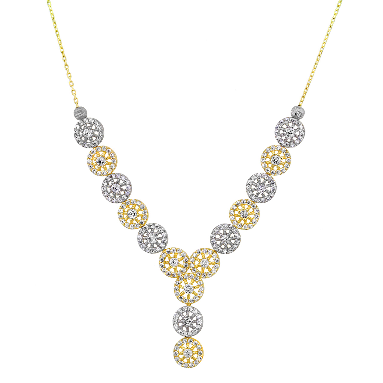 Y-Goldcollier Halskette Fantasieform 585er Gold Bicolor CL16019