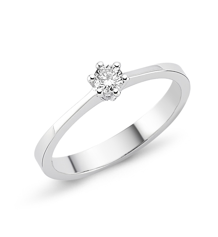 RD76201 Solitairering Verlobungsring 585er Weißgold 0,15ct. W/SI Brillantring