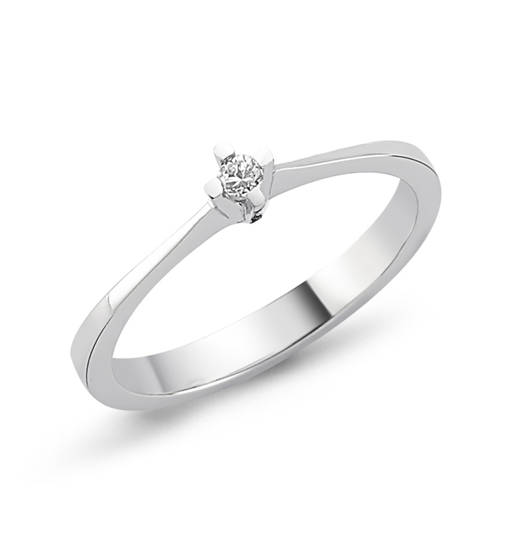 RD58201 Solitairering Verlobungsring 585er Weißgold 0,05ct. H/SI Brillantring RD58201