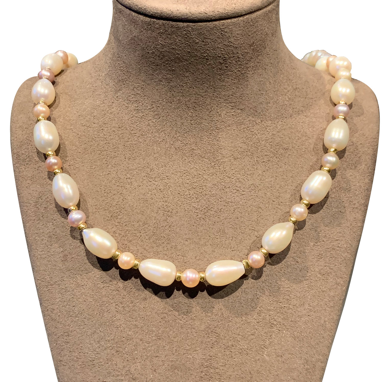 Perlen Collier aus 585/- Gelbgold EXPC4008