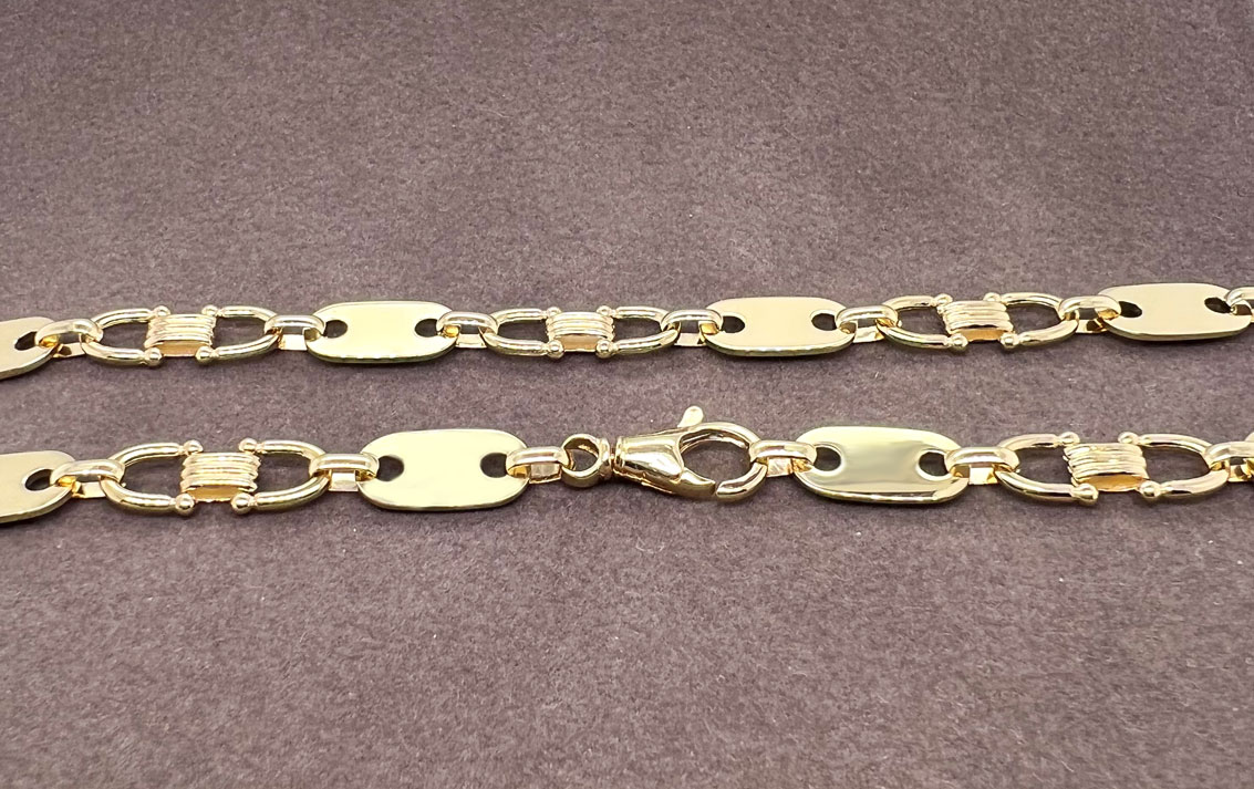 Plättchenketten 8,0mm Goldkette massiv 585 Gelbgold KT0042