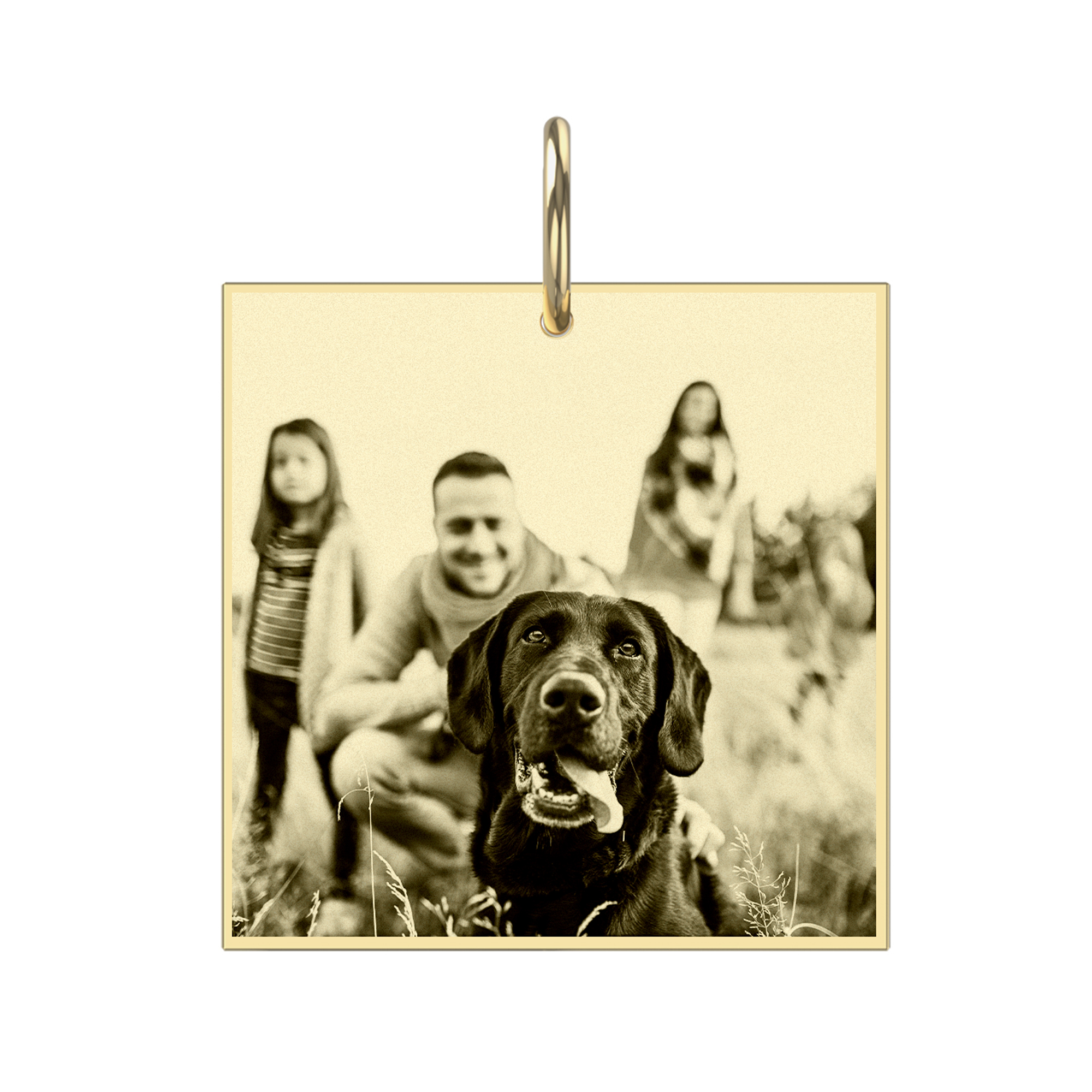 Quadrat Foto Gravurplatte Gravuranhänger 585 Gelbgold Quadrat Foto Gravurplatte Gravuranhänger 585 Gelbgold