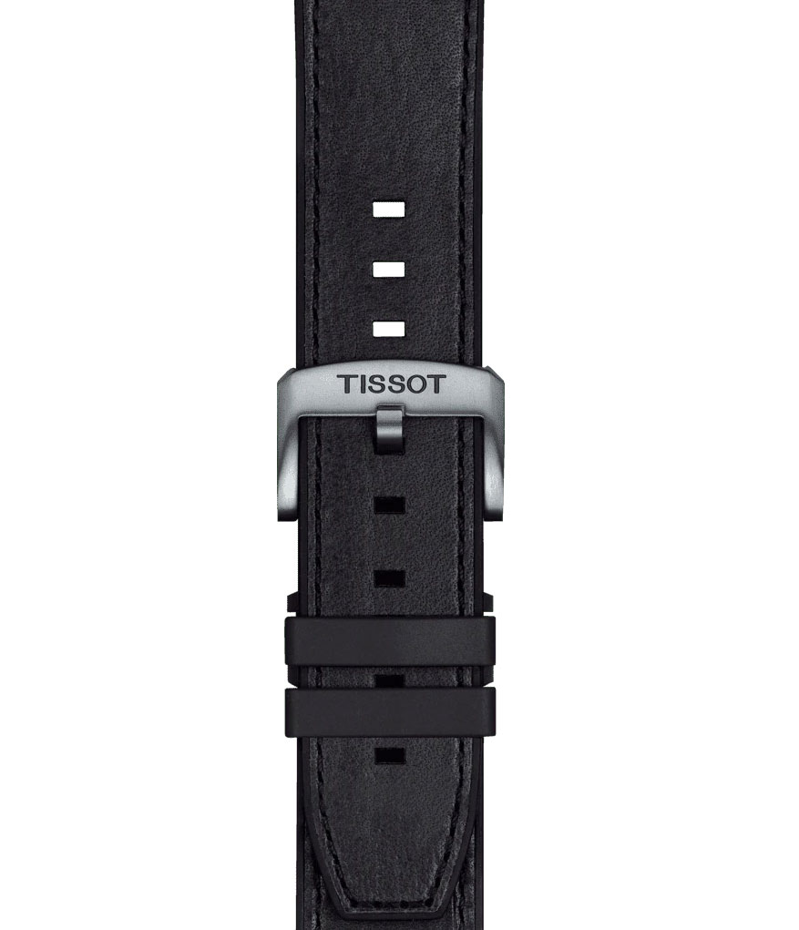 Original Tissot Lederarmband 23mm mit Synthetikelementen Schwarz T852.047.779