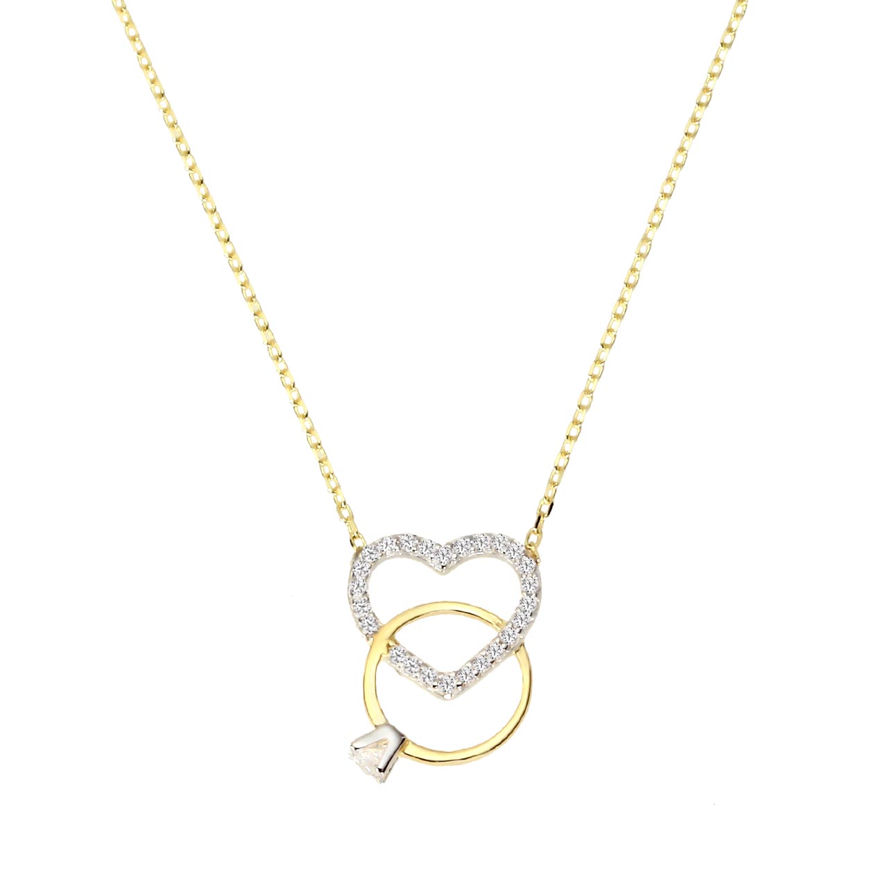 Goldcollier Halskette mit Herz 585er Gold