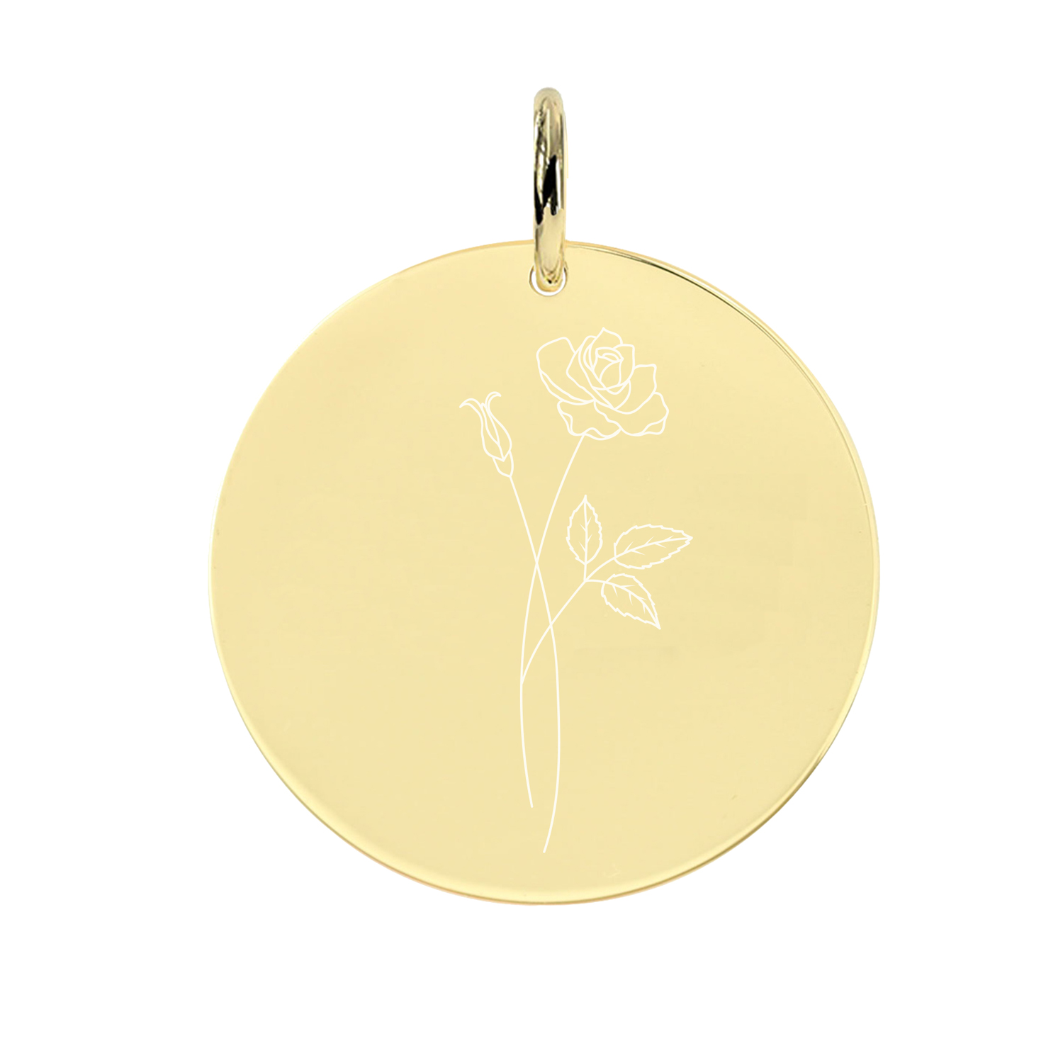 Gravur-Anhänger Geburtsblume Juni Rose