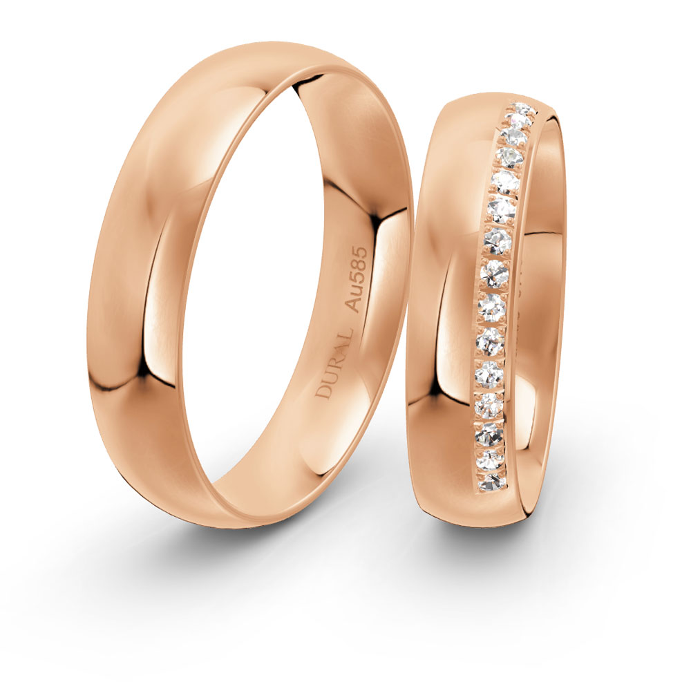 Dural Trauringe 4,5mm Gelbgold mit Brillanten Dural Trauringe 4,5mm Gelbgold mit Brillanten