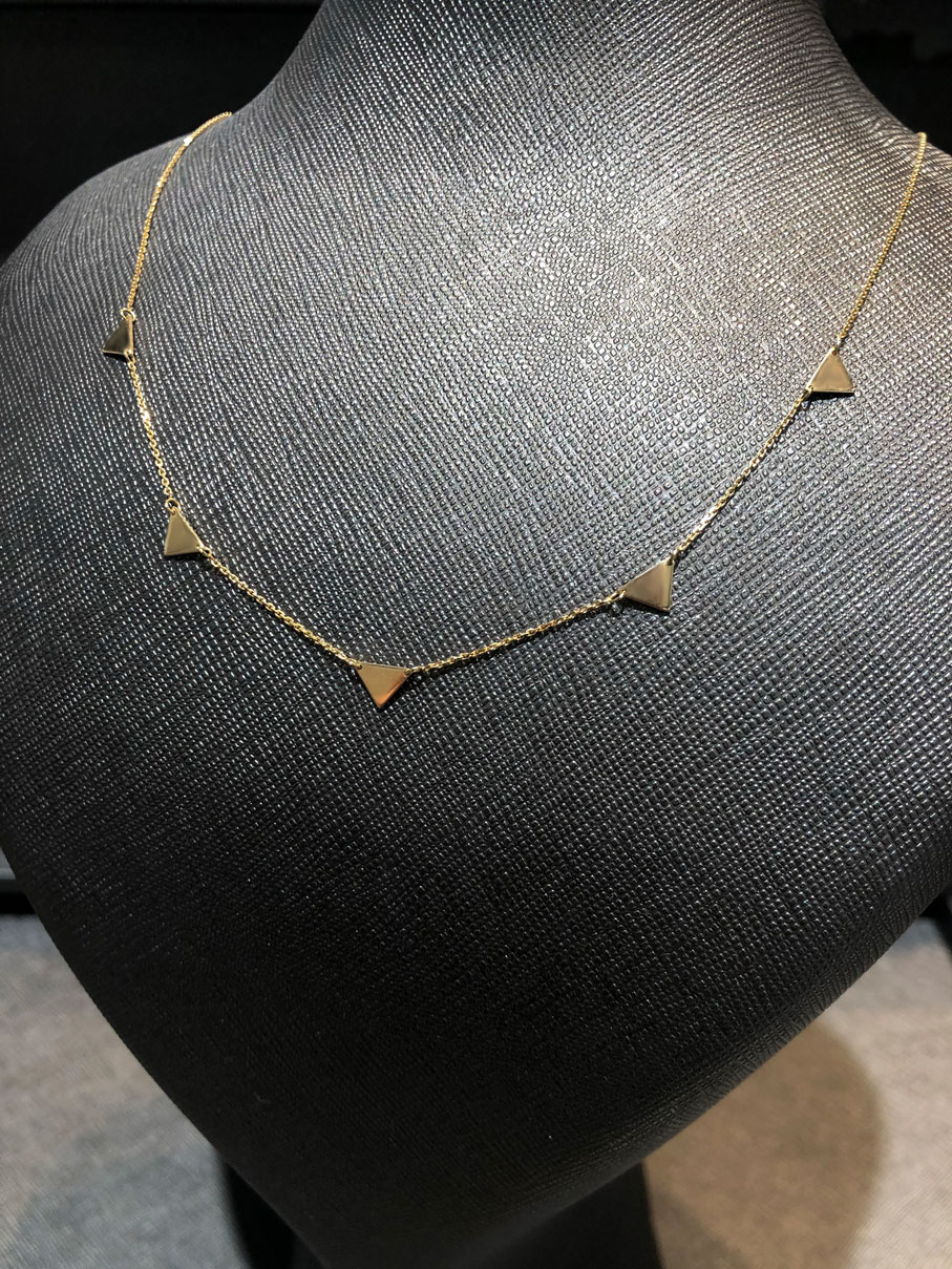 Plättchen Collier aus 585/- Gold EXC4042