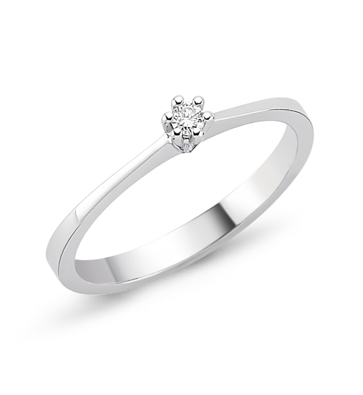 RD78201 Solitairering Verlobungsring 585er Weißgold 0,05ct. H/SI Brillantring RD78203