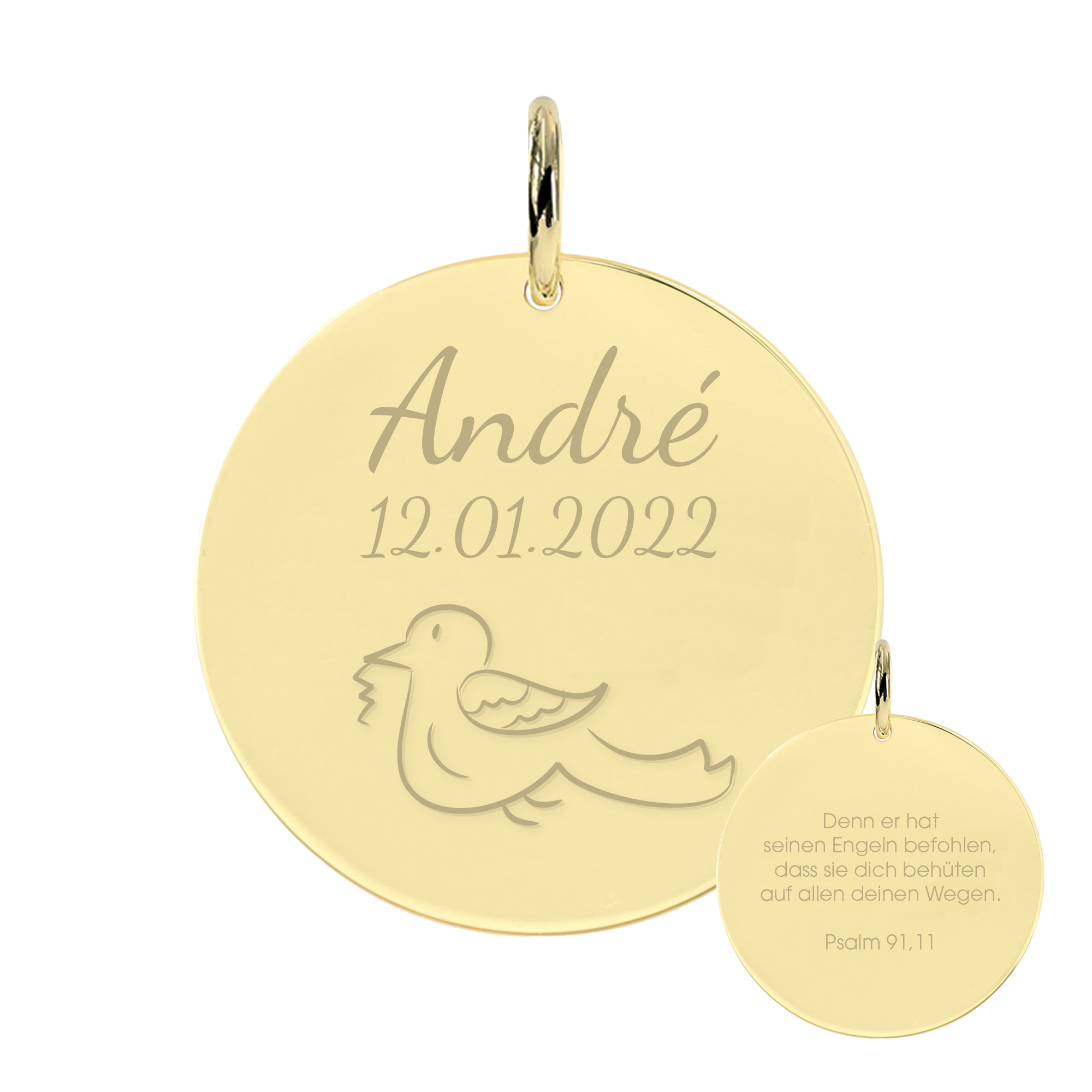 Taufe Taube Chloé Gravur-Anhänger/Plättchen