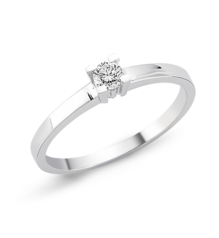 RD86201 Solitairering Verlobungsring 585er Weißgold 0,15ct. H/SI Brillantring RD86201