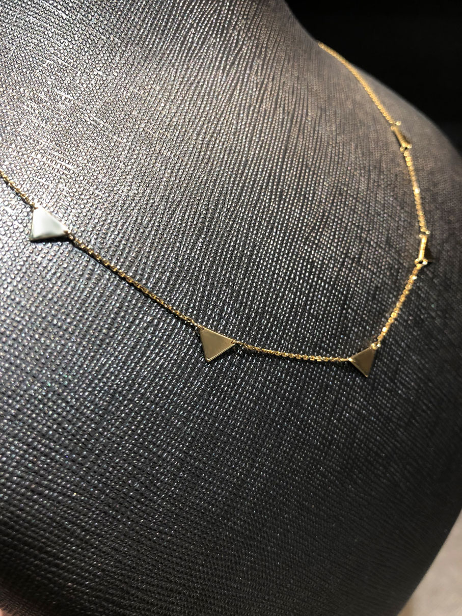Plättchen Collier aus 585/- Gold EXC4042