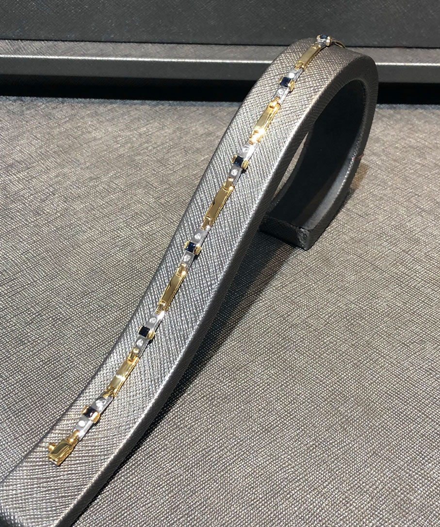 Hochwertiges Saphir Brillant Armband aus 750er Gold EXB4072