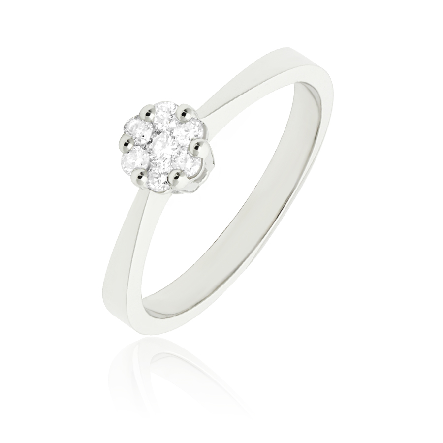 750/- Weißgold Ring mit Brillanten RD9008