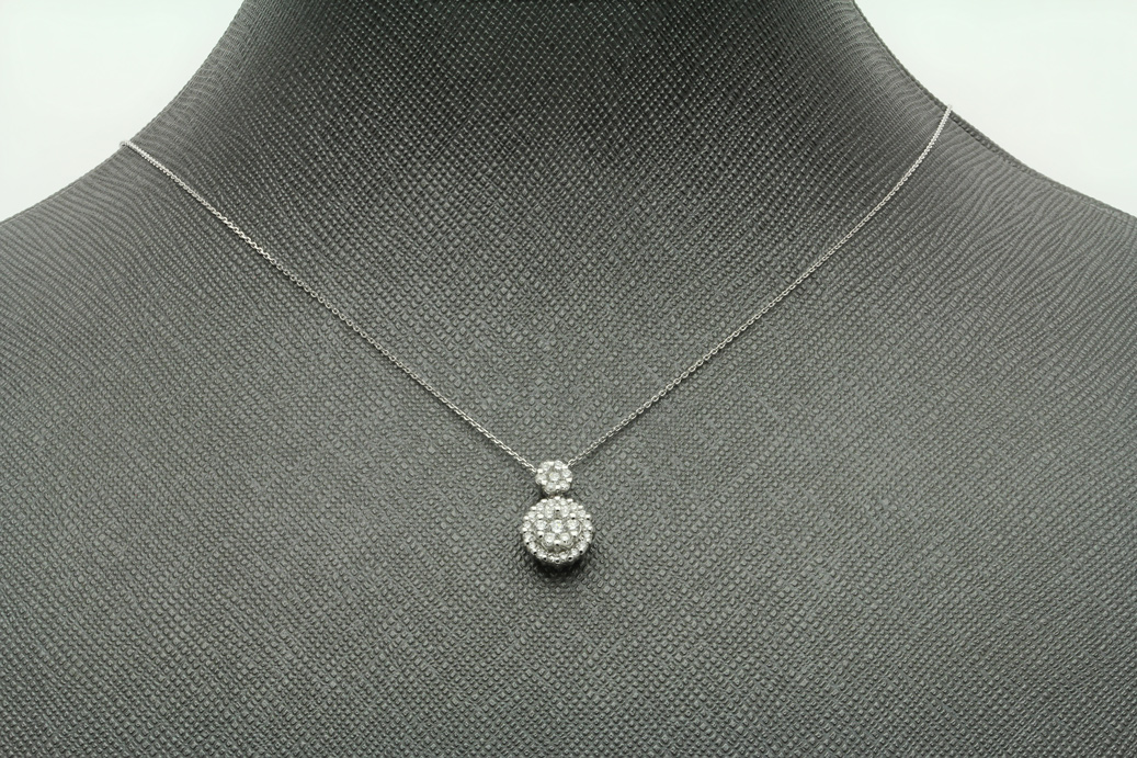 750/- Weißgoldkette mit Brillanten CLB12009