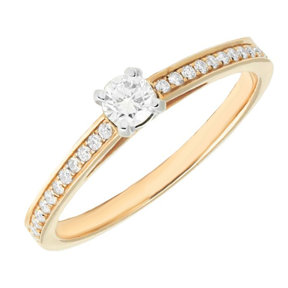 750/- Roségold Ring mit Brillant RD9013