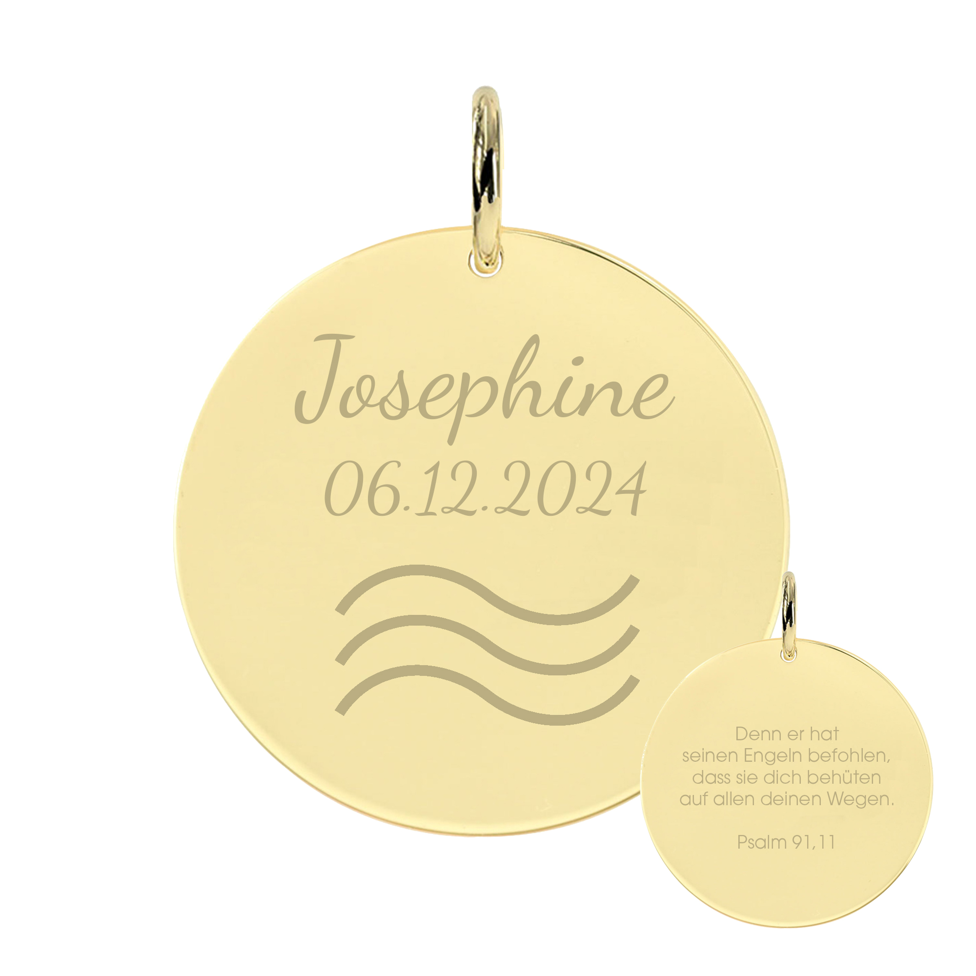 Taufe Welle Chloé Gravur-Anhänger/Plättchen Taufe Welle Chloé Gravur-Anhänger/Plättchen