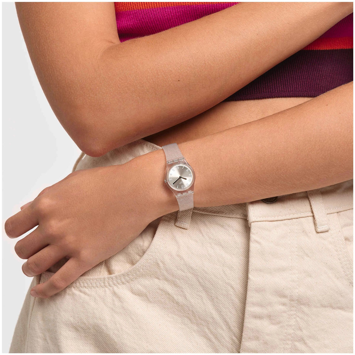 Swatch Silver Glistar Too LK343E