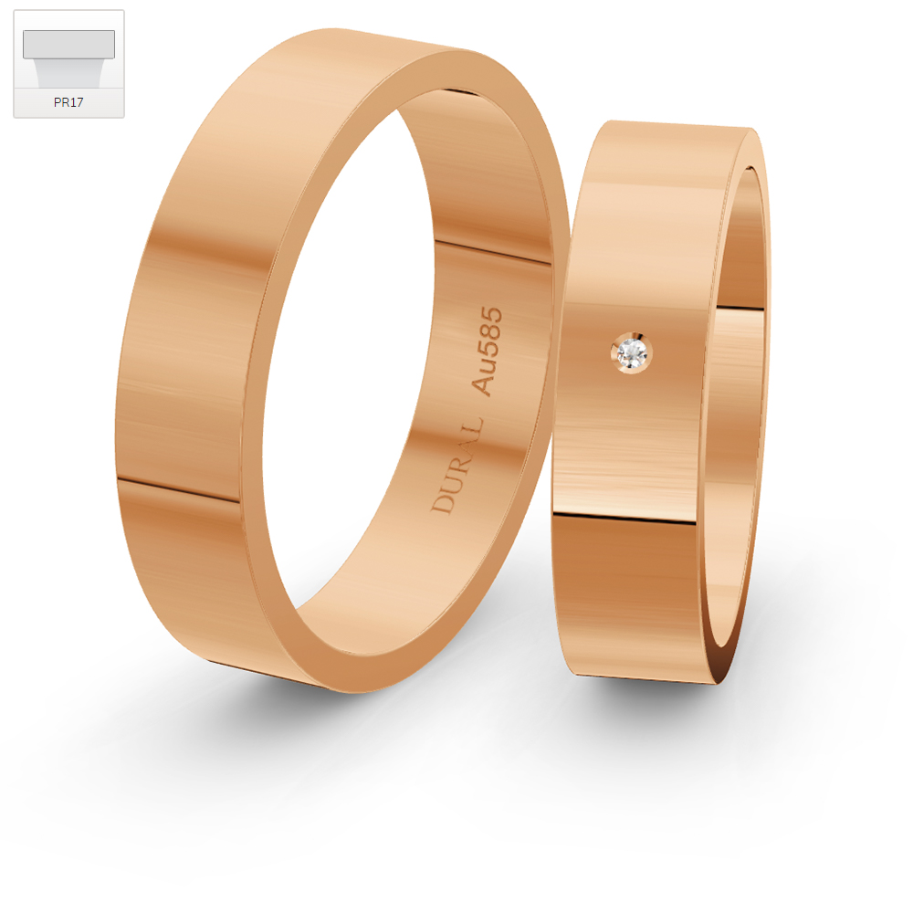 Dural Trauringe Klassik PR17 5,0mm Roségold