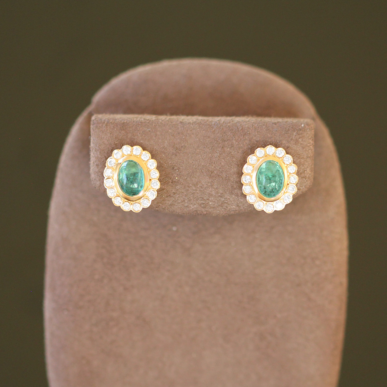 101 Smaragd Brillant Ohrstecker aus 585er Gold EXE4072