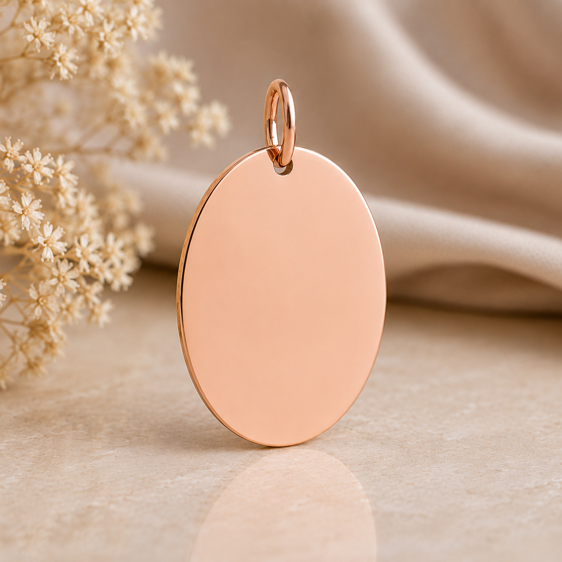 Madeleine Gravuranhänger Oval Roségold