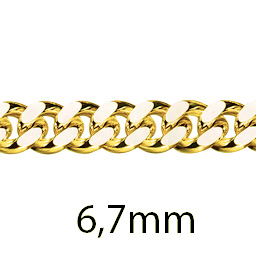 Panzerkette 6,7mm massiv 585 Gold