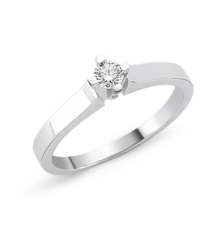 RD56201 Solitairering Verlobungsring 585er Weißgold 0,10ct. H/SI Brillantring RD57201