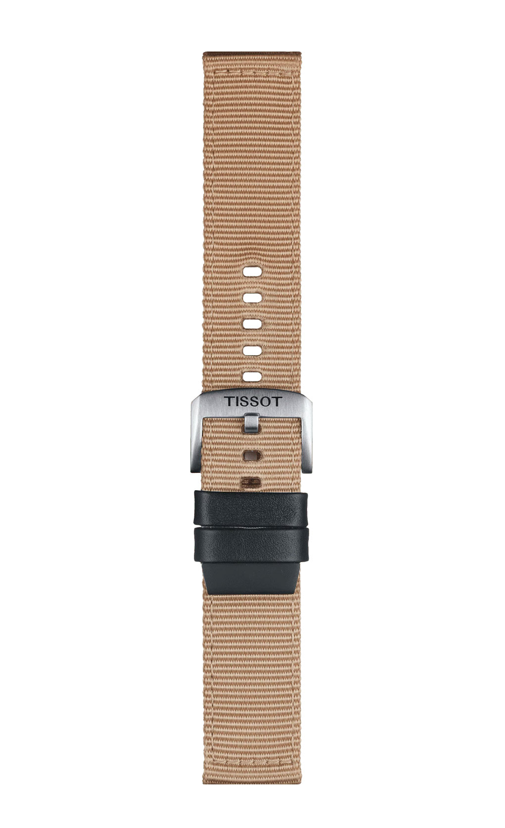 Original Tissot Textilarmband 22mm mit Lederelementen Beige T852.046.752