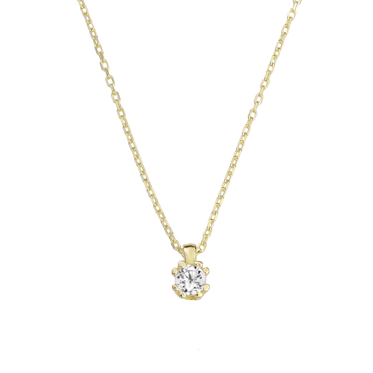 Solitaire Anhänger 585er Gold Halskette Collier