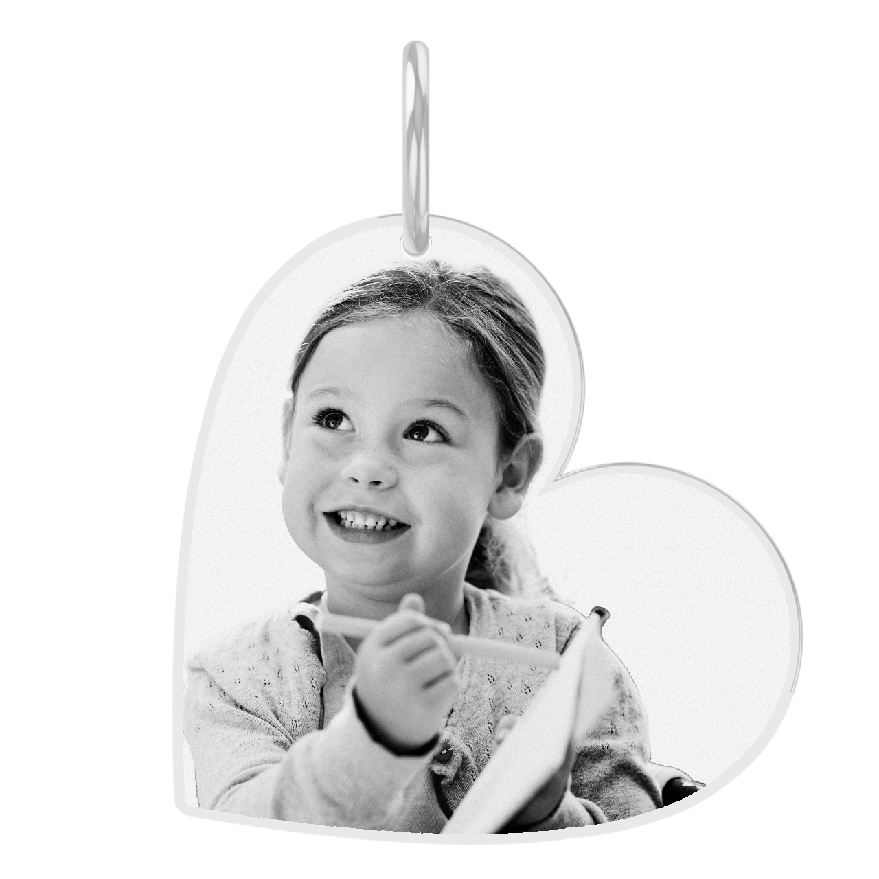 Foto Gravuranhänger Herz aus echtem 925er Silber - AN429S