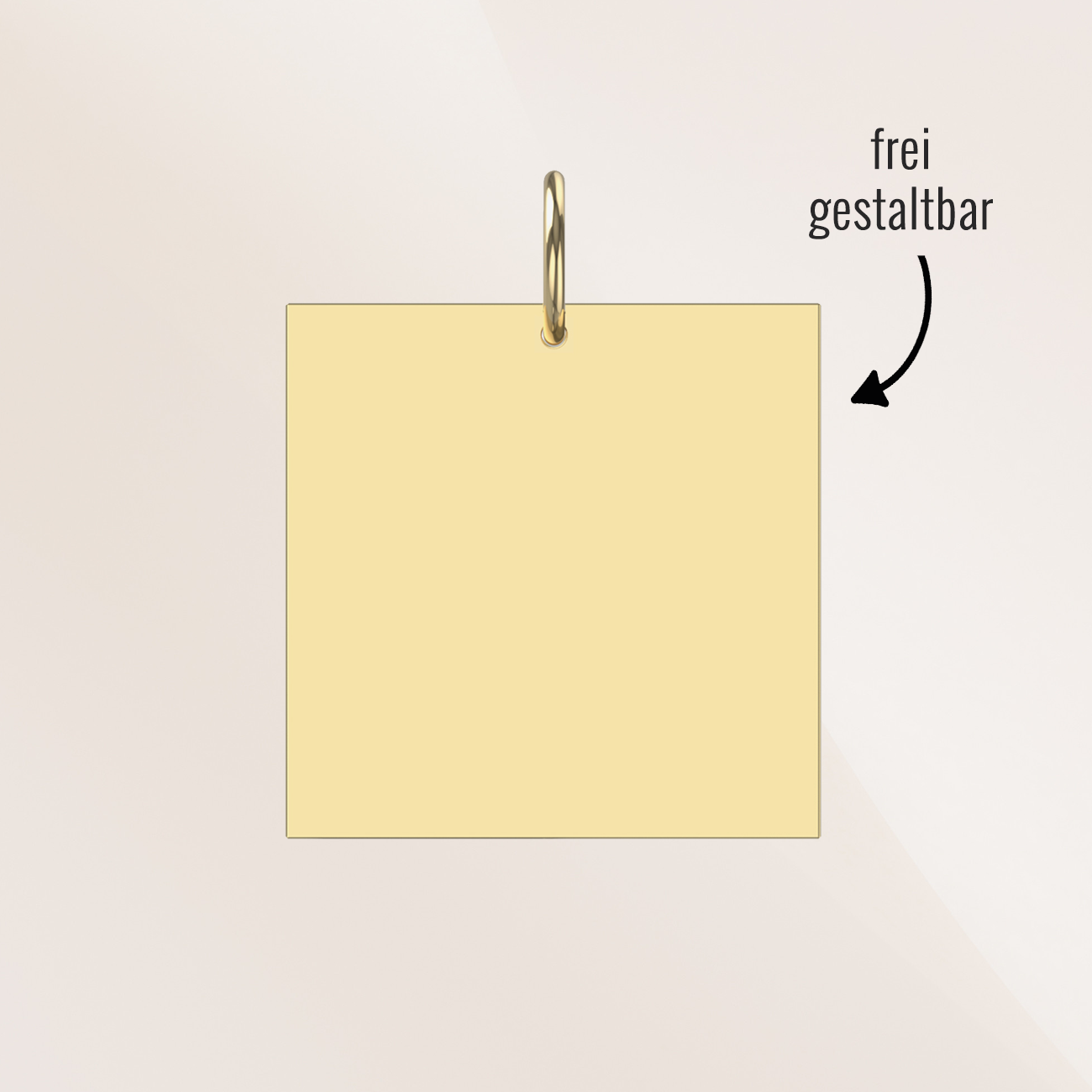 Quadrat Gravurplatte Gravuranhänger 585 Gelbgold Quadrat Gravurplatte Gravuranhänger 585 Gelbgold