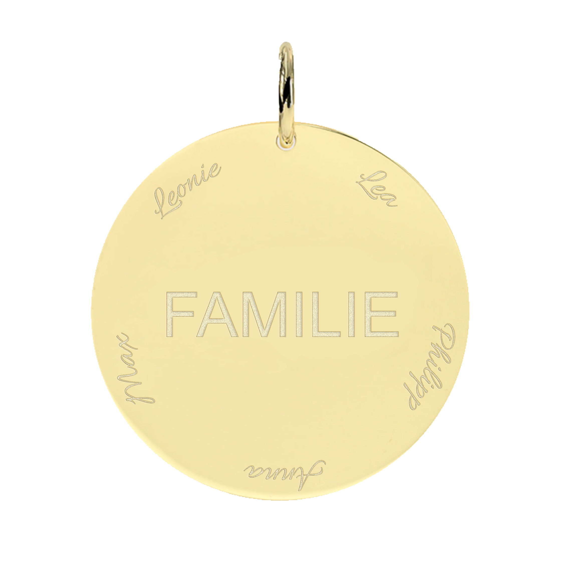 Familien Anhänger Namen Gravuranhänger rund AN408 Familien Anhänger Namen Gravuranhänger rund AN408