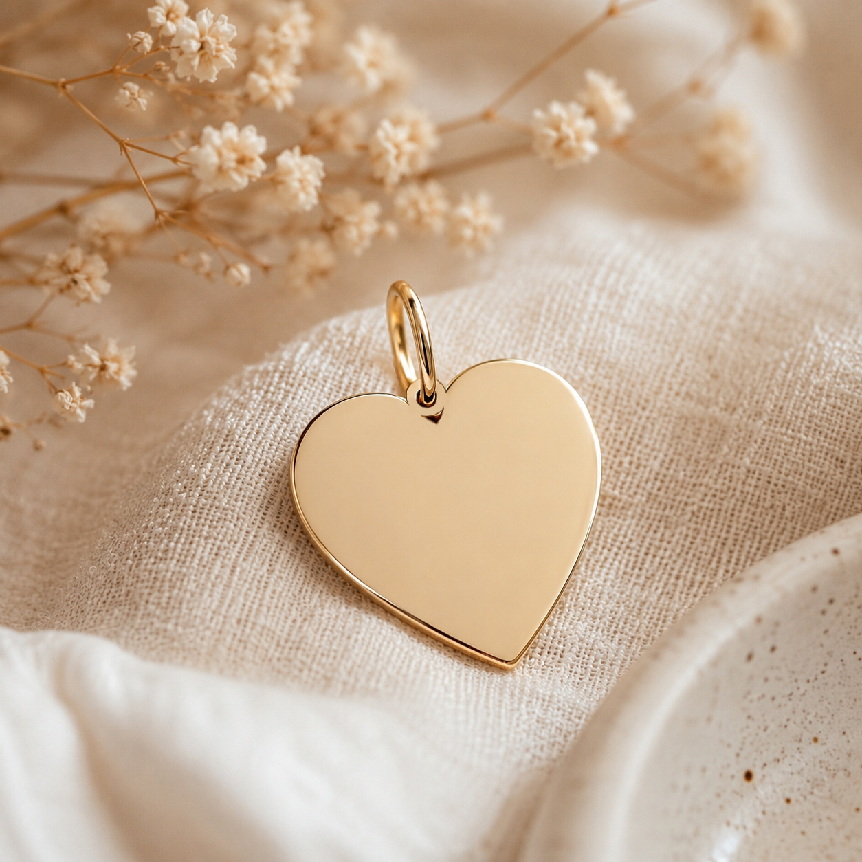 Herz Gravurplatte Gravuranhänger 585 Gelbgold