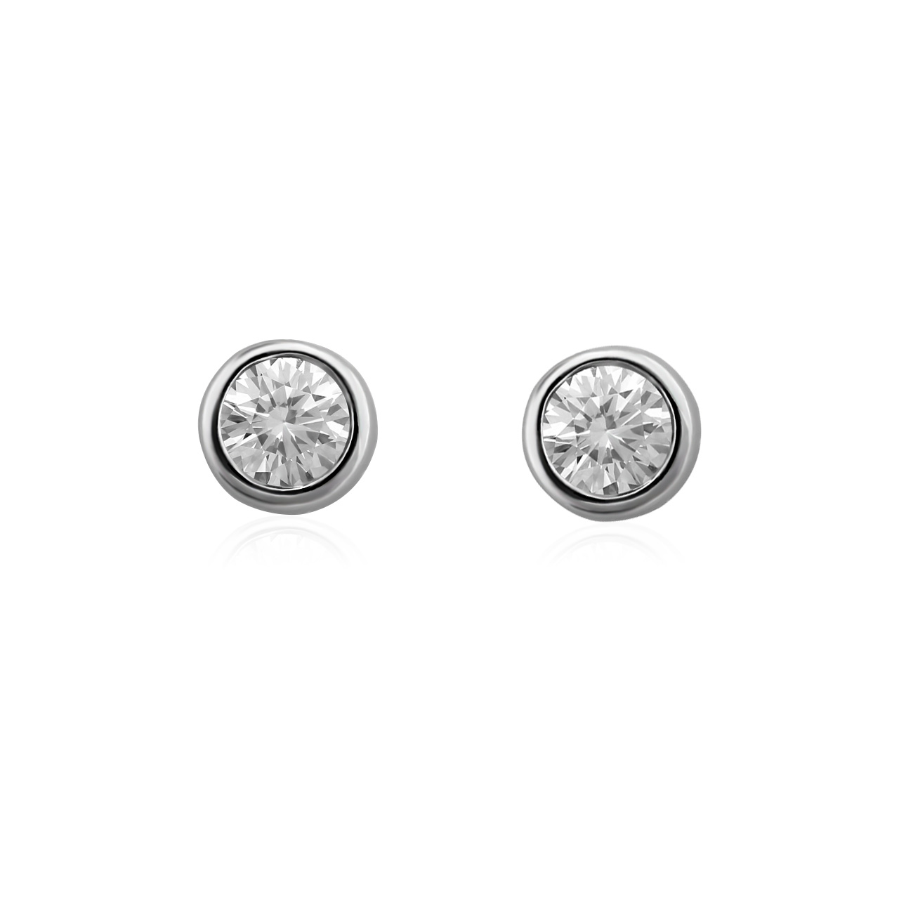 OGB12002 Diamant Ohrstecker 585er Weißgold Solitaire 0,40ct. W/VS1