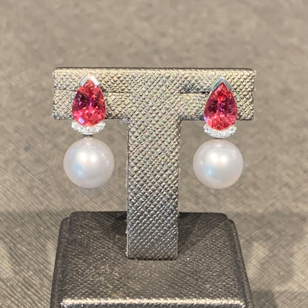 IMG_6945 Brillant Turmalin Südsee Perlen Ohrstecker 585/- Gold EXE4091